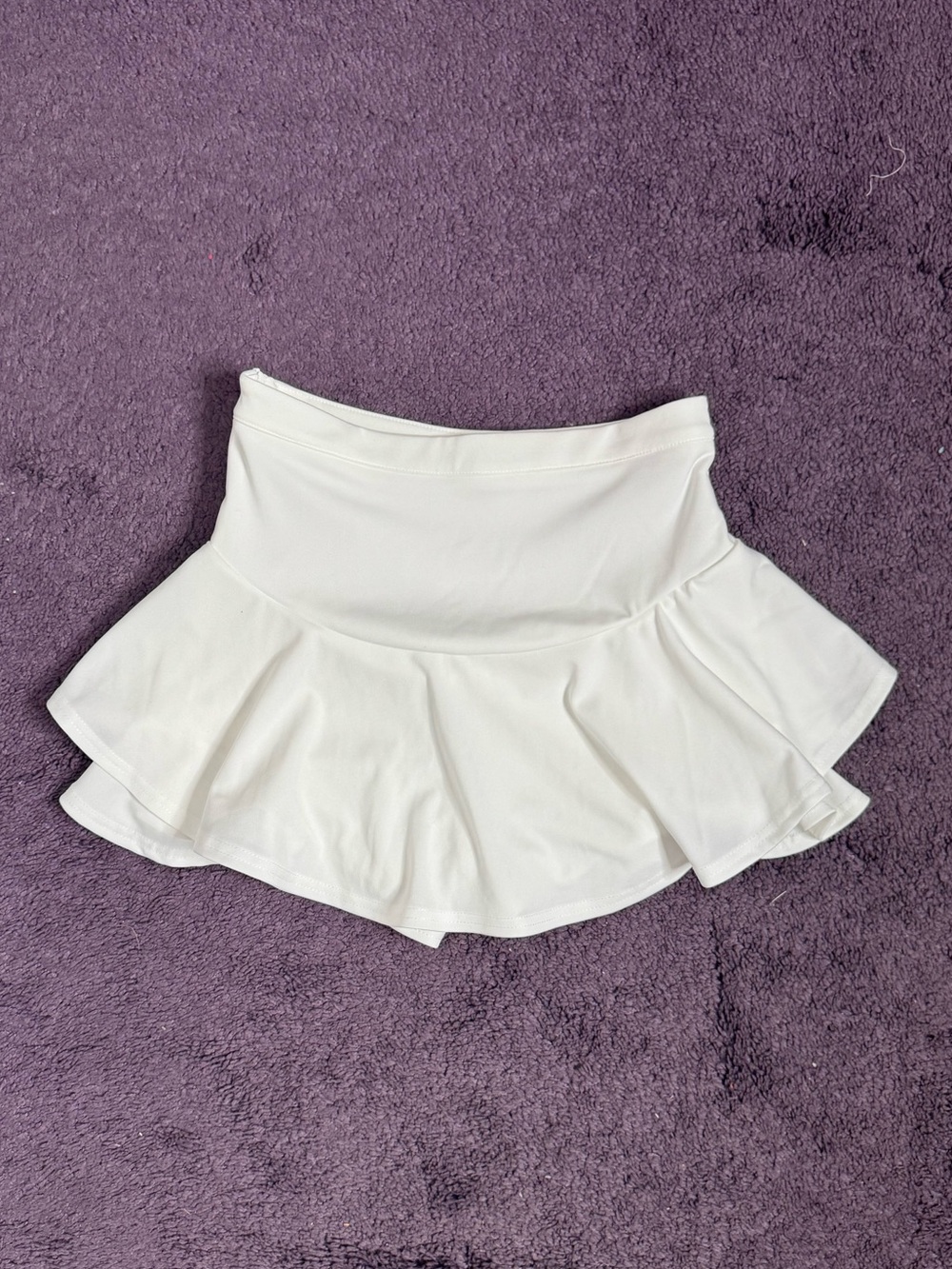 SHEIN White Flared Tiered Mini Skirt